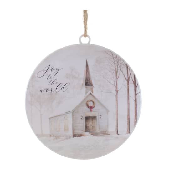 Melrose 6" Church Disc with Holiday Sentiment Ornaments, 12ct.